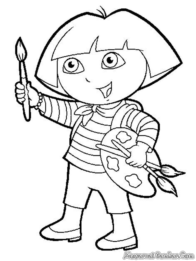 Mewarnai Gambar Dora