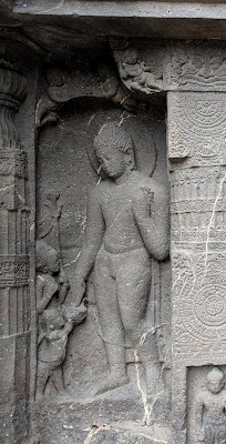 Buddha and Rahula - Ajanta Cave 19