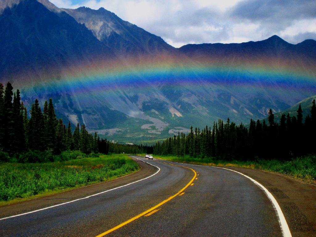 Rainbow Over Road