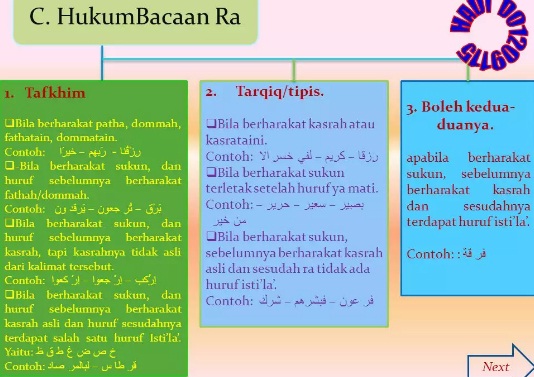 Pengertian, Cara Membaca dan Contoh Bacaan Ra’ Tarqiq