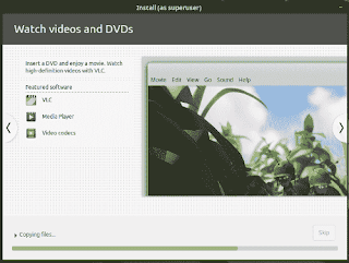 LinuxMint19 Tara installation slide show watch video and DVD