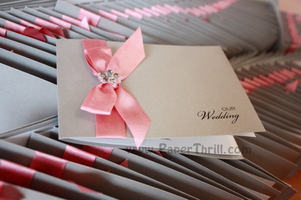 Cute pink printed wedding invitation card Our dear couple wanted a touch of