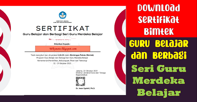 Download Sertifikat Bimtek Guru Belajar dan Berbagi Seri Guru Merdeka Belajar