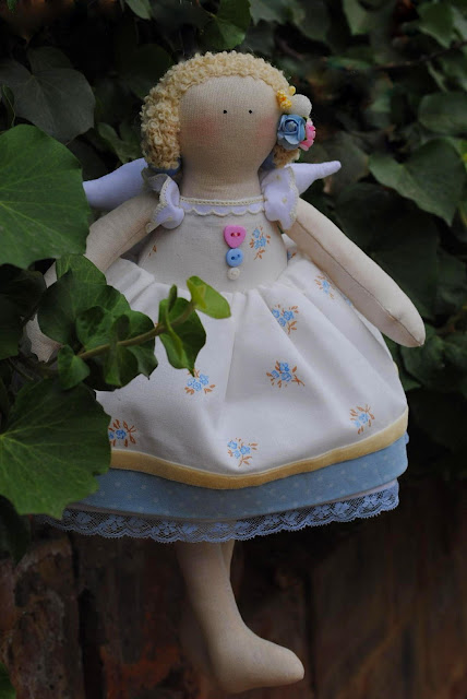  Tilda doll, handmade,  Ukraine, Odessa, blue, pink, yellow, fairy, angel, princess, kids, for kids, children, gift, gifts present, spring, summer, buttons