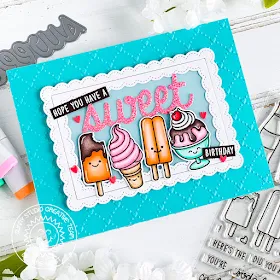Sunny Studio Stamps: Summer Sweets Fancy Frame Dies Sweet Word Die Birthday Card by Leanne West