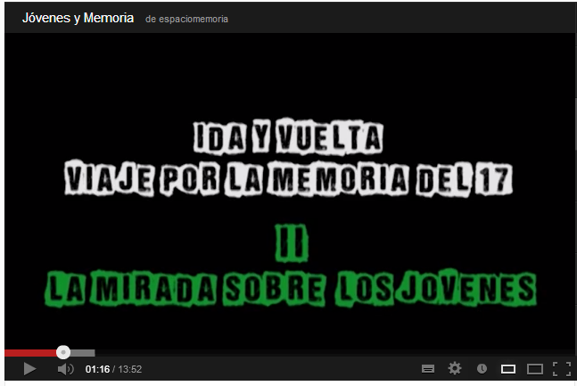 Video de Jóvenes y memoria 2012