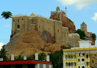 Historical Rock Fort Temple in Tiruchirapalli, Tamil Nadu - c1880's