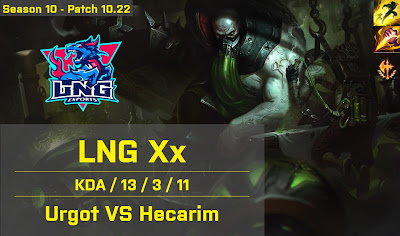 LNG Xx Urgot JG vs Hecarim - KR 10.22