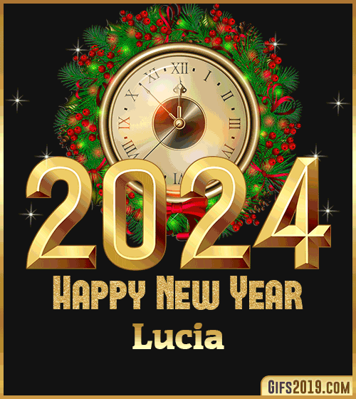 Gif wishes Happy New Year 2024 Lucia