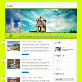 Bionic template blogger. convert wordpress theme to blogger template.wordpress to blogspot template. image slideshow blogger template