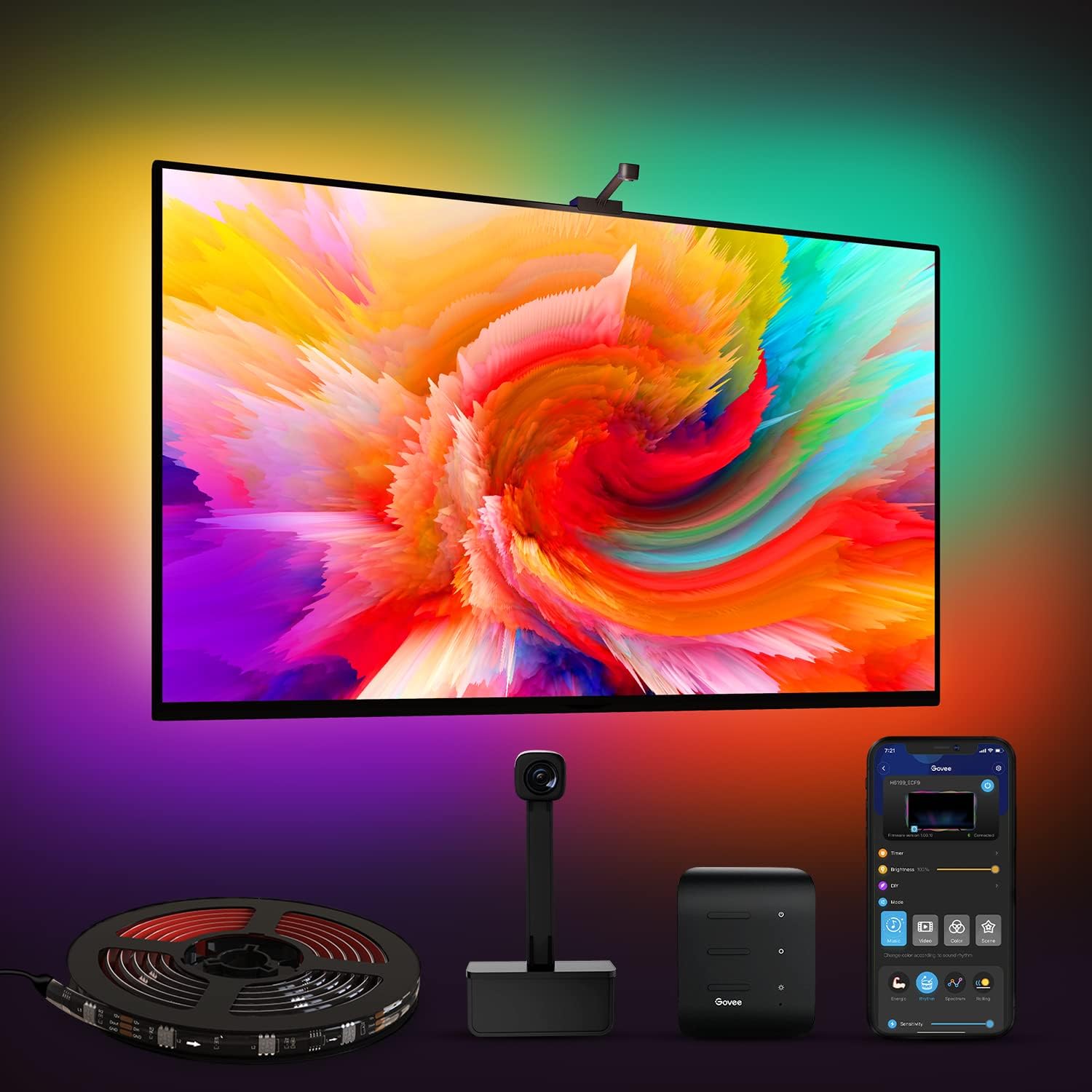Enhance Your TV Experience with Govee Envisual LED Backlights | 75-85 inch TVs, WiFi, Alexa & Google Assistant Compatible  Elevate Your Entertainment with Govee Envisual LED Backlights | 16.4ft RGBIC WiFi DreamView T1 TV Backlights