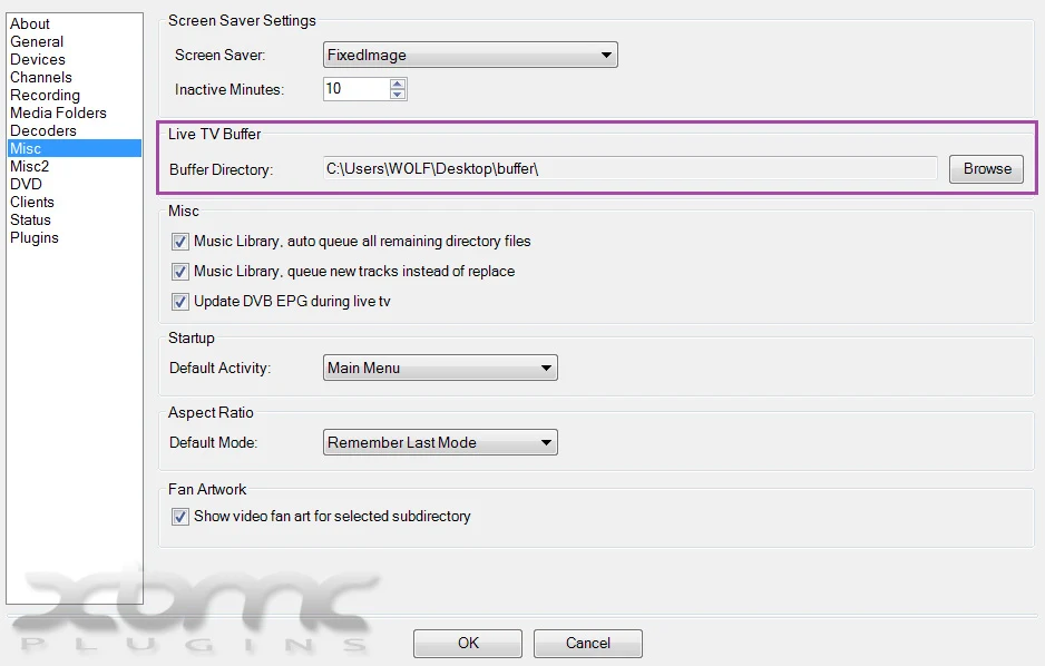 Configuración NEXTPVR
