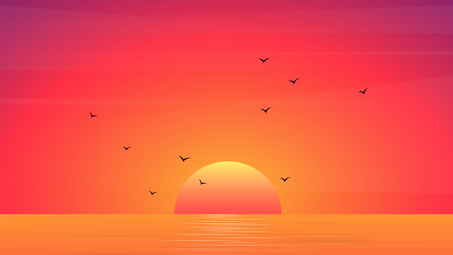 Beautiful minimalist sunset background wallpaper 4K.