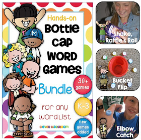 Clever Classroom's Bottle Cap Word Games for any Word List