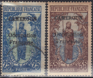 Cameroun  - 1916/17 - Stamps of Middle Congo, Issue of 1907 Overprinted