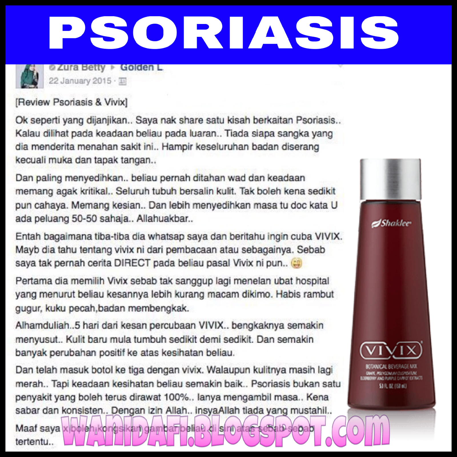 Penyakit Psoriasis Boleh Dirawat Ikhtiar dengan Vivix 