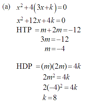 Matematik Tambahan: Persamaan Kuadratik