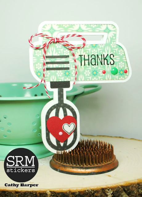 SRM Stickers Blog - Thank You Gift Set by Cathy - #cards #cardset #kraft #windowbox #doilies #twine #stickers #borders #giftset #DIY