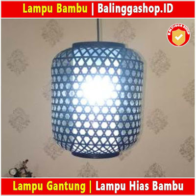 Lampu Bambu Gantung Model Toples Hitam