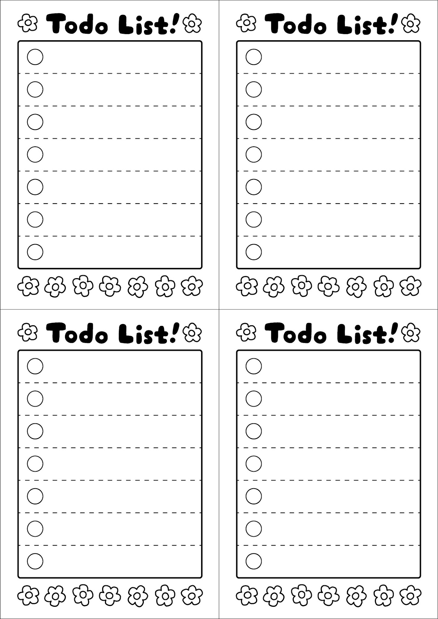 Todoリストのテンプレート 白黒 花 かわいいフリー素材集 いらすとや