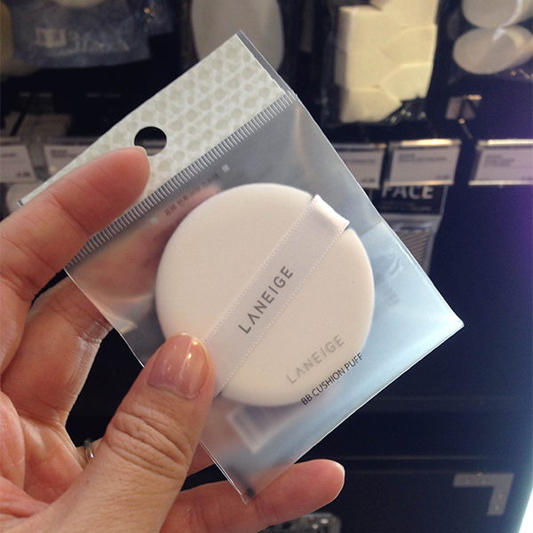Laneige anti-microbial, non-absorbent BB cushion puffs sold separately at Aritaum in Aberdeen Centre in Richmond, BC