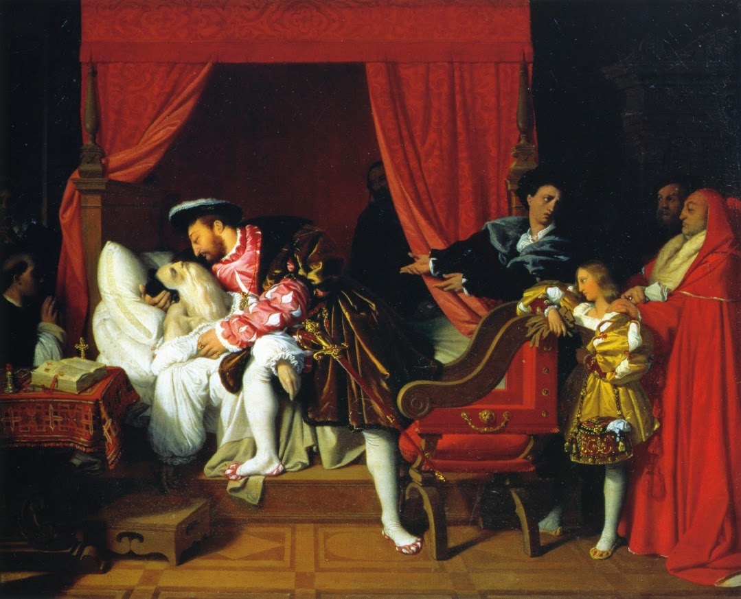 Jean-Auguste-Dominique Ingres: La mort de Léonard de Vinci, 1818