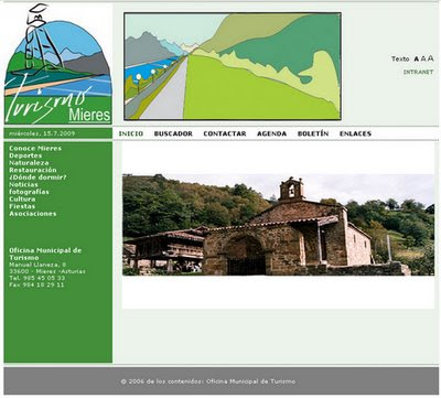 Web de la oficina de turismo de Mieres