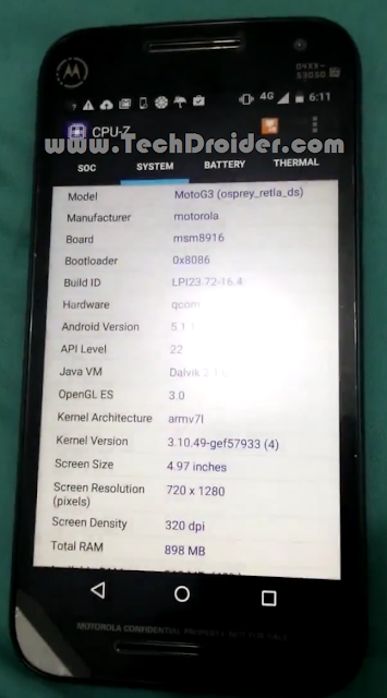 Moto G 3rd Generation Xt1543