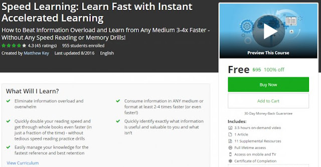 [100% Off] Speed Learning: Learn Fast with Instant Accelerated Learning| Worth 95$
