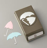 Stampin' Up! Umbrella Builder punch tool with cut out umbrellas in pastel colours