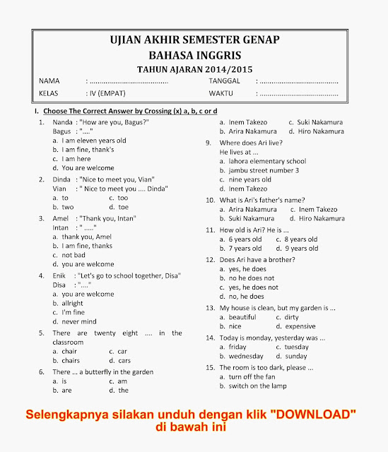 Contoh Soal Uas Matematika Kelas 5 Sd Semester 1  erogett