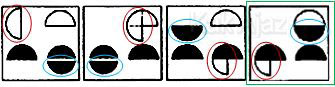 Pembahasan Soal Figural No. 43 TKPA SBMPTN 2016 Kode Naskah 602, pola gambar: objek berpindah dari kiri atas, kanan atas, kanan bawah, dan kiri bawah