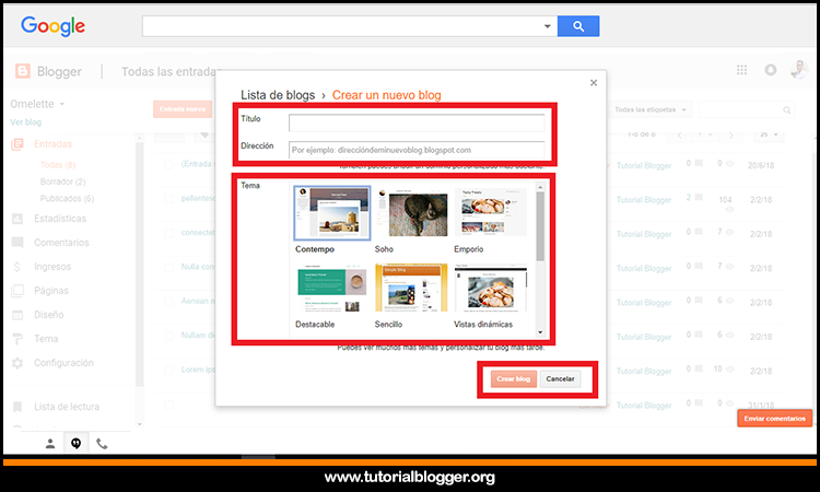 como crear un blog gratis en google