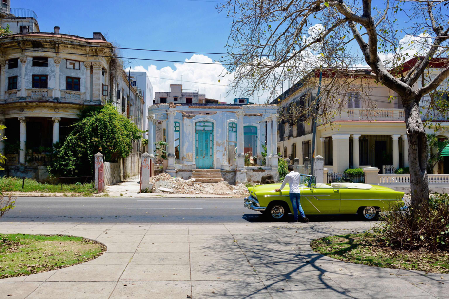 around Havana in American Classic Car