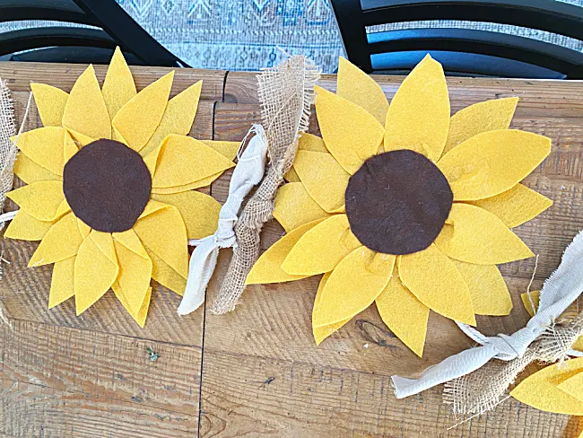 sunflowers with ties