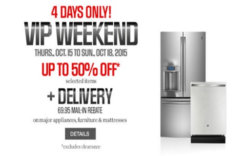 Sears VIP Weekend Up To 50% Off + 5x Club Points + $10 Off Promo Code