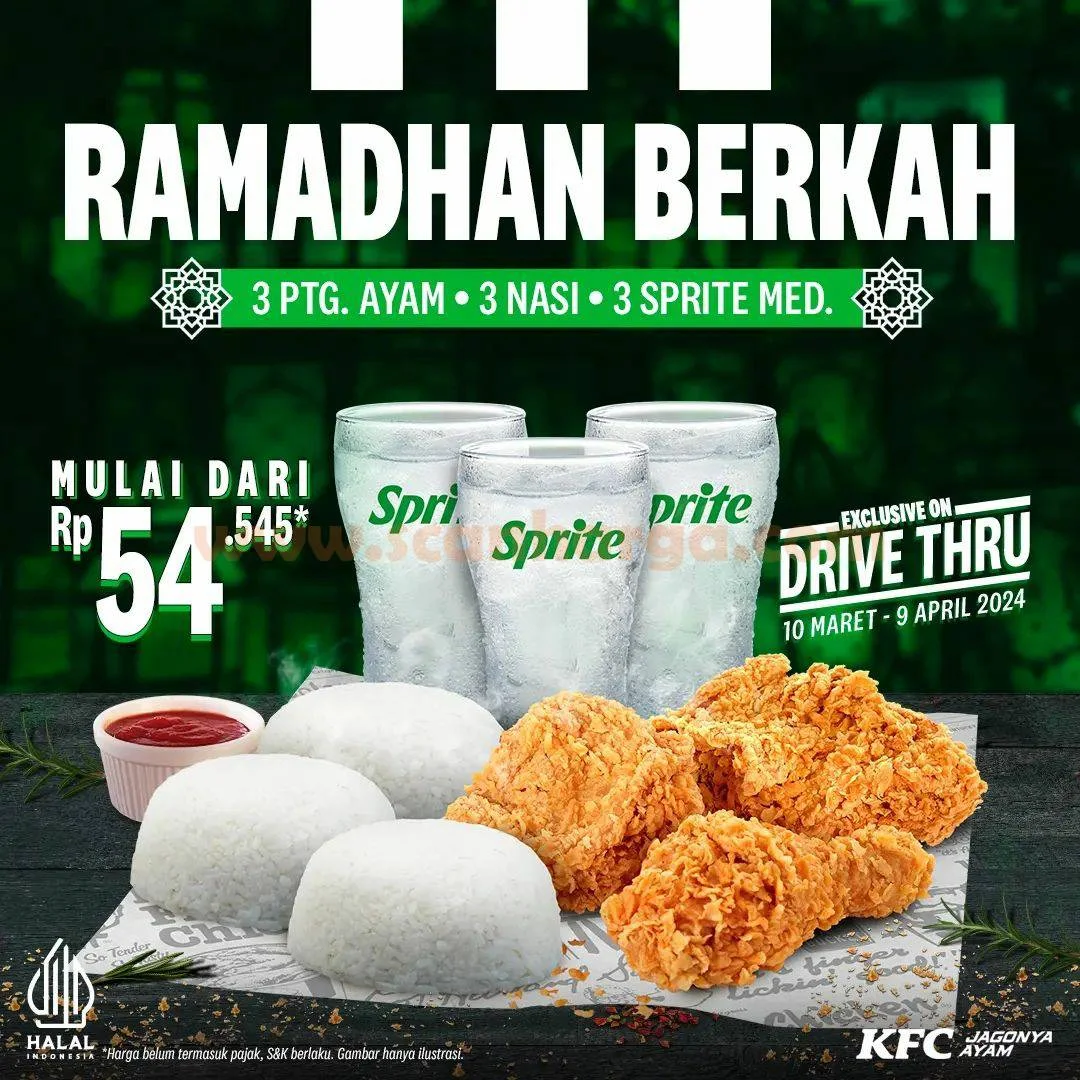 Promo KFC Paket KFC RAMADHAN BERKAH Mulai Rp. 54RIBUAN