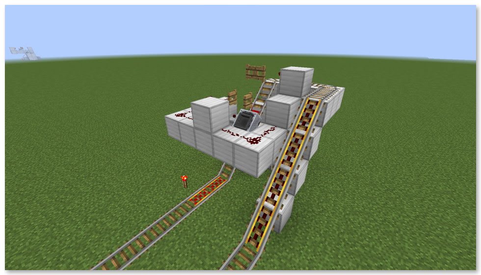 マイクラ 高速トロッコ輸送の複線化に挑戦 マイクラ 高速トロッコ輸送の複線化に挑戦