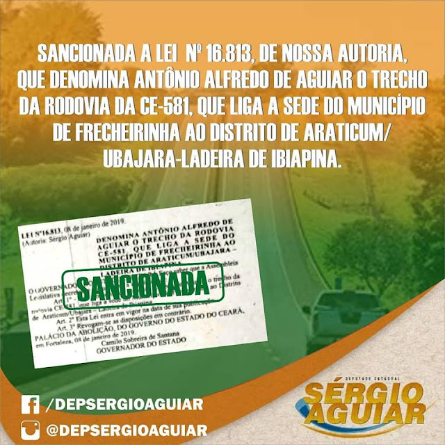 SANCIONADA A  LEI NÂ° 16.813