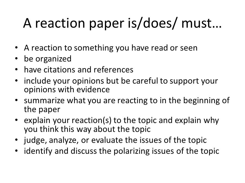 😊 Reaction essay example. How Should Someone Start a Reaction Paper