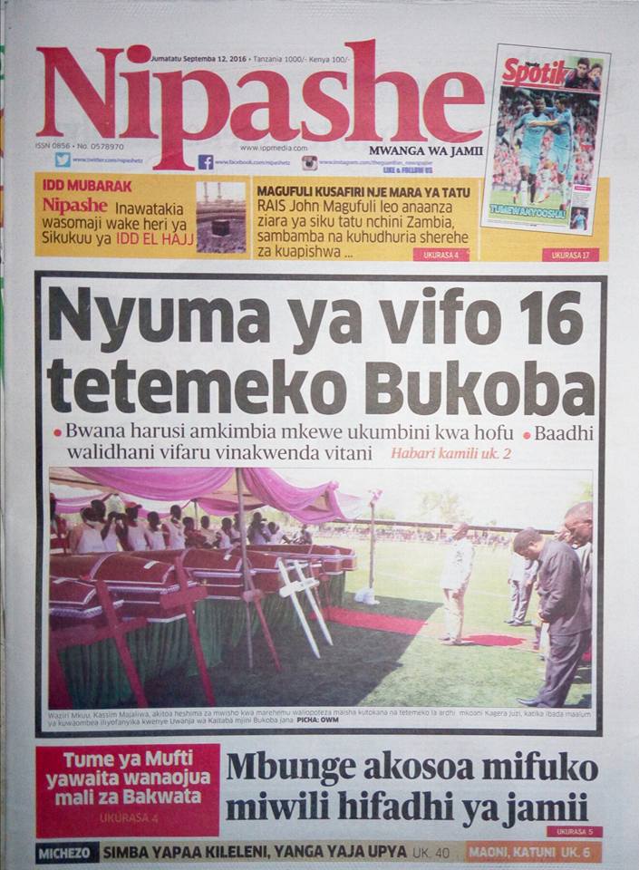 magazeti ya leo