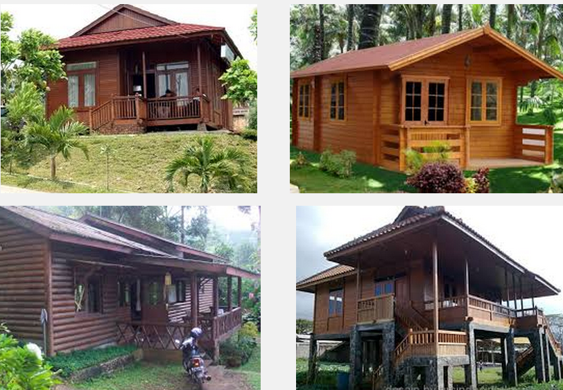 Gambar dan contoh foto desain model rumah kayu unik  terbaru