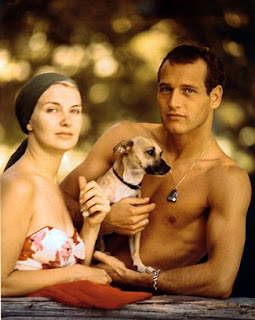 Joanne Woodward, Paul Newman, and their dog (1958)