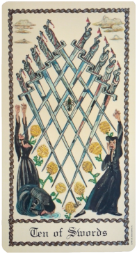 Ten of swords - The Medieval Tarot by Luigi Scapini