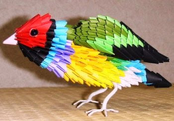 origami Bird Rainbow Finch 3D