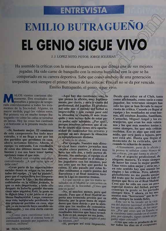 Emilio - Revista del Real Madrid (1993) | Blog del Madrid