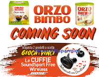 Logo Concorso ''A tutto volume con Orzo Bimbo'' e vinci cuffie SoundSport Free Wireless Bose! Anticipazione