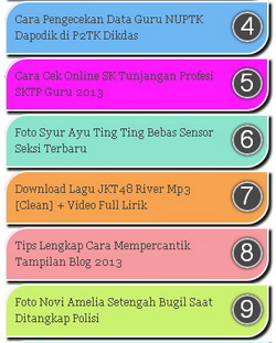 widget popular post warna pelangi rainbow