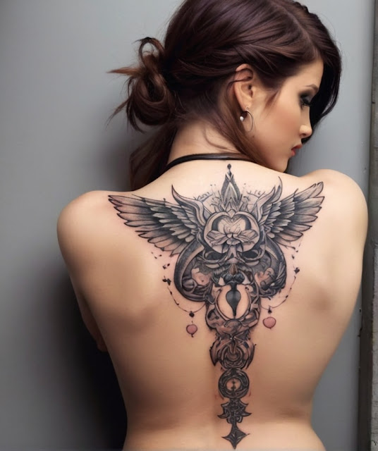 Pictures of Back Tattoos.  Girls tattoos