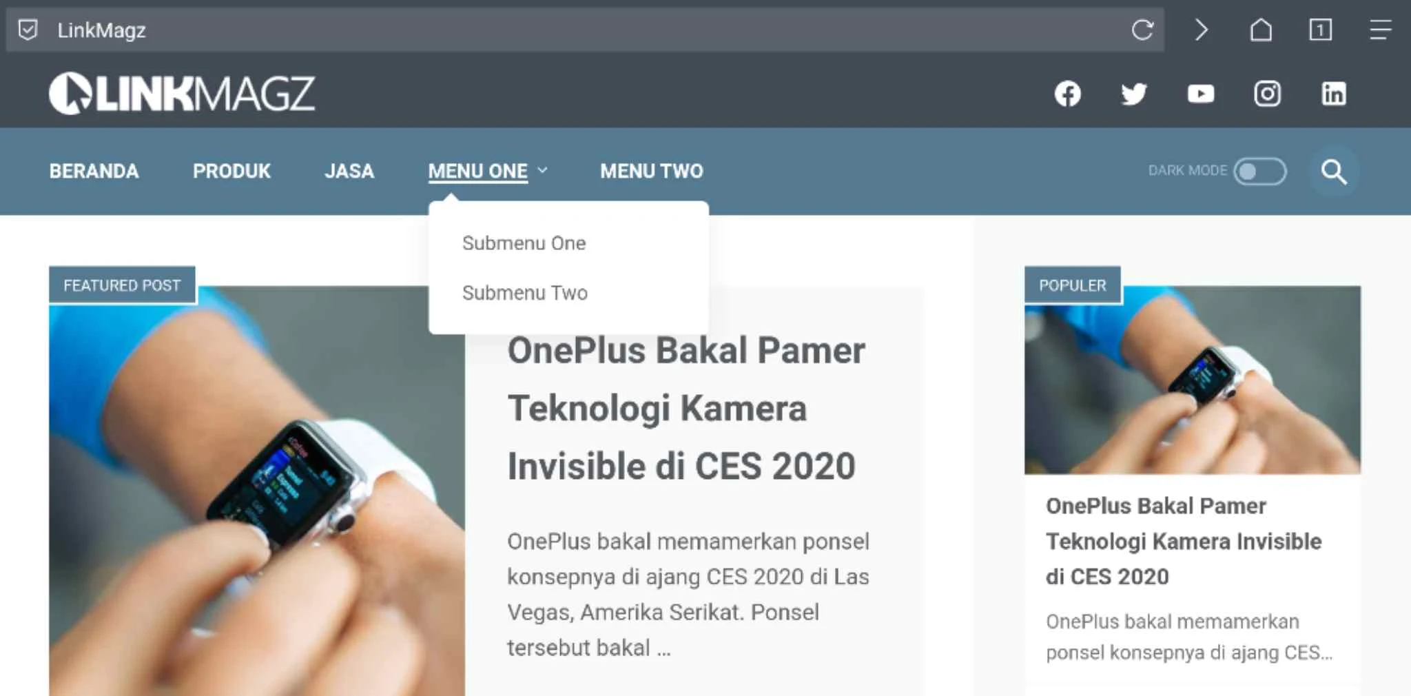 Download Template Blogger LinkMagz Rasa Wordpress Premium Gratis